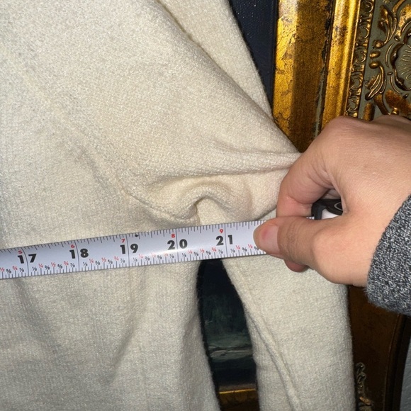 Anthropologie Cream Turtleneck Oversized Cozy Sweater with Buttons Size Large - Picture 5 of 8